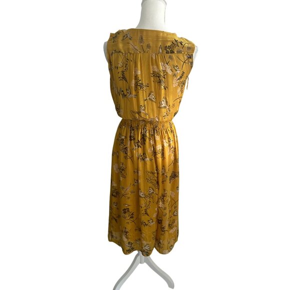 LONDON TIMES Yellow Marigold Floral Midi Dress Size 4 - Picture 4 of 6